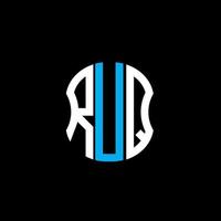 ruq letra logotipo abstrato design criativo. ruq design exclusivo vetor