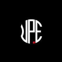 design criativo abstrato do logotipo da carta upe. design único vetor