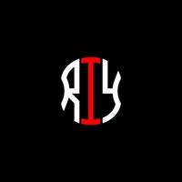 riy carta logotipo abstrato design criativo. riy design único vetor