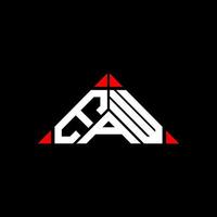 design criativo do logotipo da letra eaw com gráfico vetorial, logotipo simples e moderno eaw em forma de triângulo redondo. vetor