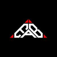 design criativo do logotipo da letra eab com gráfico vetorial, logotipo simples e moderno da eab em forma de triângulo redondo. vetor
