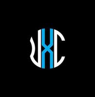 design criativo abstrato do logotipo da carta uxc. design exclusivo uxc vetor