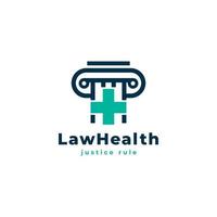 justiça médica saúde escritório de advocacia pilar coluna inspiração de design de logotipo vetor
