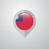 ponteiro de navegação de mapa com vetor de design de bandeira de taiwan