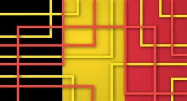 listras quadradas geométricas abstratas linhas papercut fundo com bandeira da Bélgica vetor