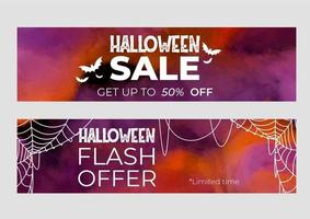 banners de venda de halloween vetor