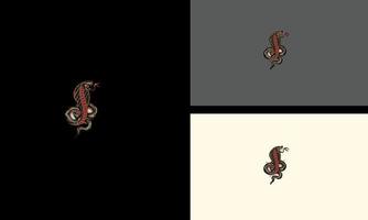 design de mascote de ilustração vetorial com raiva cobra rei vetor