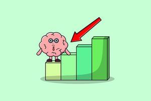 cérebro bonito empresário com um gráfico de inflação vetor