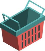 ilustração de cesta de compras em estilo 3d isométrico vetor