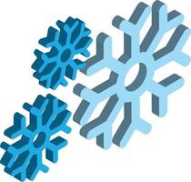 ilustração de neve e flocos de neve em estilo 3d isométrico vetor