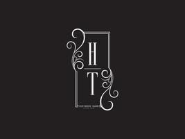 design de imagem vetorial de carta de logotipo de luxo minimalista ht th vetor