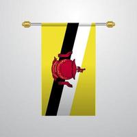 brunei pendurando bandeira vetor