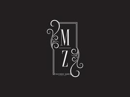 ícone moderno do logotipo mz, iniciais mz zm design de letras do logotipo de luxo vetor