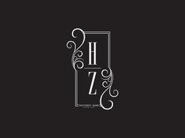 design de imagem vetorial de letra de logotipo de luxo hz zh minimalista vetor