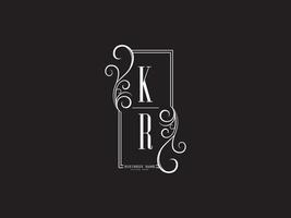 ícone de logotipo premium kr rk, design de logotipo de carta de luxo iniciais kr vetor