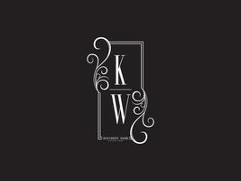 ícone de logotipo premium kw wk, design de logotipo de carta de luxo com iniciais kw vetor