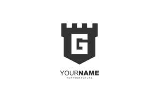 g logotipo fortaleza vetor para empresa de identidade. ilustração vetorial de modelo de segurança de carta inicial para sua marca.