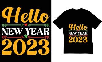 feliz ano novo design de camiseta. vetor