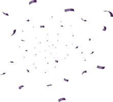 fundo de felicitações com confete violeta sobre fundo branco. ilustração vetorial vetor