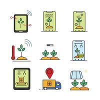 ícone de agricultura inteligente, agricultura, ecologia, digital. muito adequado para sites, aplicativos e outros. vetor