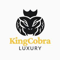 ícone de modelo de logotipo de cobra-rei venenosa minimalista vetor