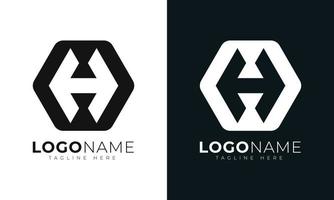 modelo de design de vetor de logotipo de letra inicial h. com formato hexagonal. estilo poligonal.