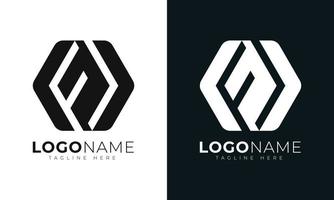 modelo de design de vetor de logotipo de letra inicial f. com formato hexagonal. estilo poligonal.