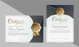 designs modernos de certificados cinza e branco vetor