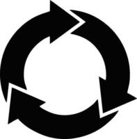 ícone de lixo. reciclar a silhueta do ícone preto. design de símbolo de reciclagem na ilustração vetorial vetor