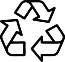ícone de lixo. reciclar a silhueta do ícone preto. design de símbolo de reciclagem na ilustração vetorial vetor