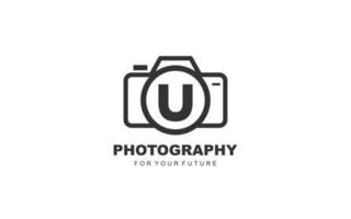 u fotografia de logotipo para empresa de branding. ilustração vetorial de modelo de câmera para sua marca. vetor