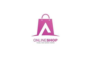 uma loja on-line de logotipo para empresa de branding. ilustração vetorial de modelo de bolsa para sua marca. vetor