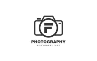 f fotografia de logotipo para empresa de branding. ilustração vetorial de modelo de câmera para sua marca. vetor