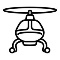 ícone de helicóptero voador, estilo de estrutura de tópicos vetor