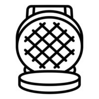 ícone redondo de ferro de waffle, estilo de estrutura de tópicos vetor