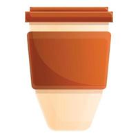 ícone de copo de plástico de café, estilo cartoon vetor