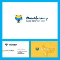 design de logotipo de mesa redonda com design criativo de vetor de modelo de cartão de visita frontal e traseiro