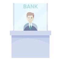 ícone de operação de caixa de banco, estilo cartoon vetor