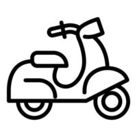 ícone de scooter italiano, estilo de estrutura de tópicos vetor