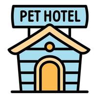 ícone de hotel para animais de estimação ao ar livre, estilo de estrutura de tópicos vetor