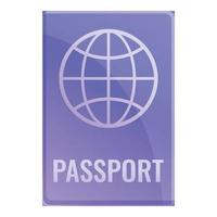 ícone de passaporte internacional pessoal, estilo cartoon vetor