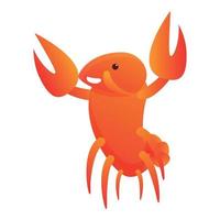 ícone de lagosta sorridente, estilo cartoon vetor