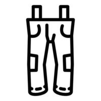 ícone de calças de esqui, estilo de estrutura de tópicos vetor