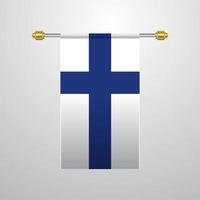 bandeira finlandesa pendurada vetor