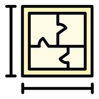 ícone de plano de apartamento, estilo de estrutura de tópicos vetor