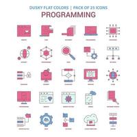 ícone de programação pacote de ícones vintage 25 de cor plana escura vetor