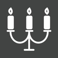 ícone invertido de glifo de velas vetor