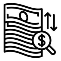 ícone do pacote de dinheiro, estilo de estrutura de tópicos vetor