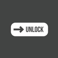 desbloqueie o ícone invertido do glifo do slide vetor