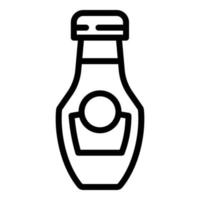 ícone de garrafa de mostarda, estilo de estrutura de tópicos vetor
